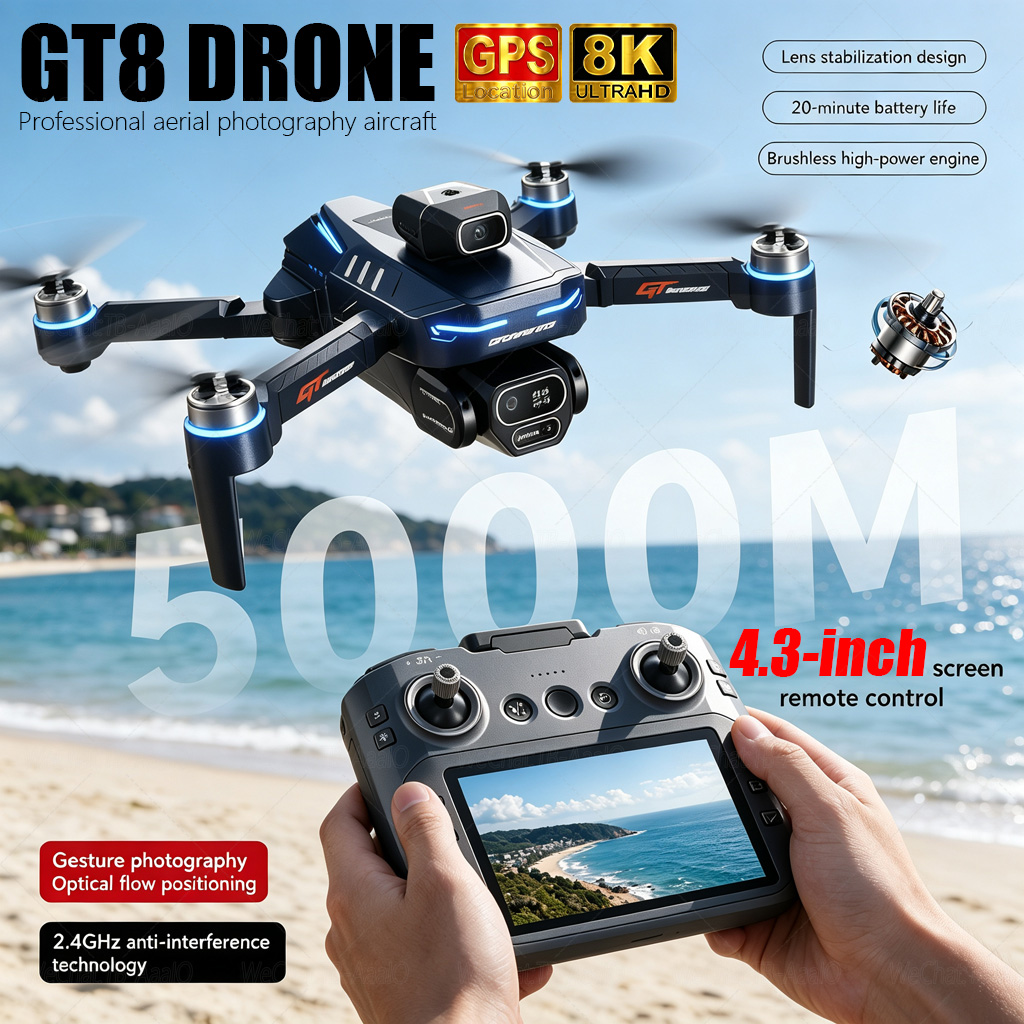 Drone Kit Professional - NEW GT8 HD RC Drone 4K
